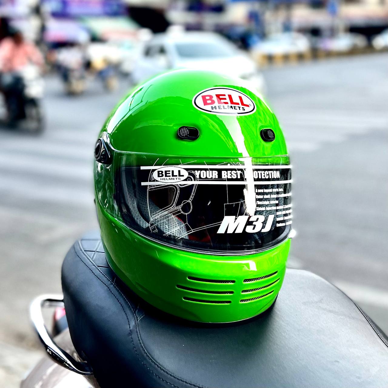 Bell Helmets Model M3J Lime - KMX Helmets